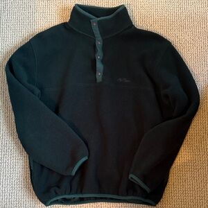 L.L. Bean unisex dark green fleece pullover